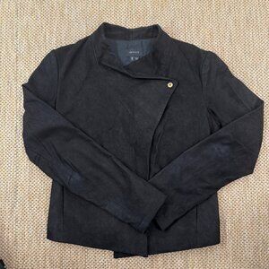 Theory Dark Brown Suede Cropped Jacket